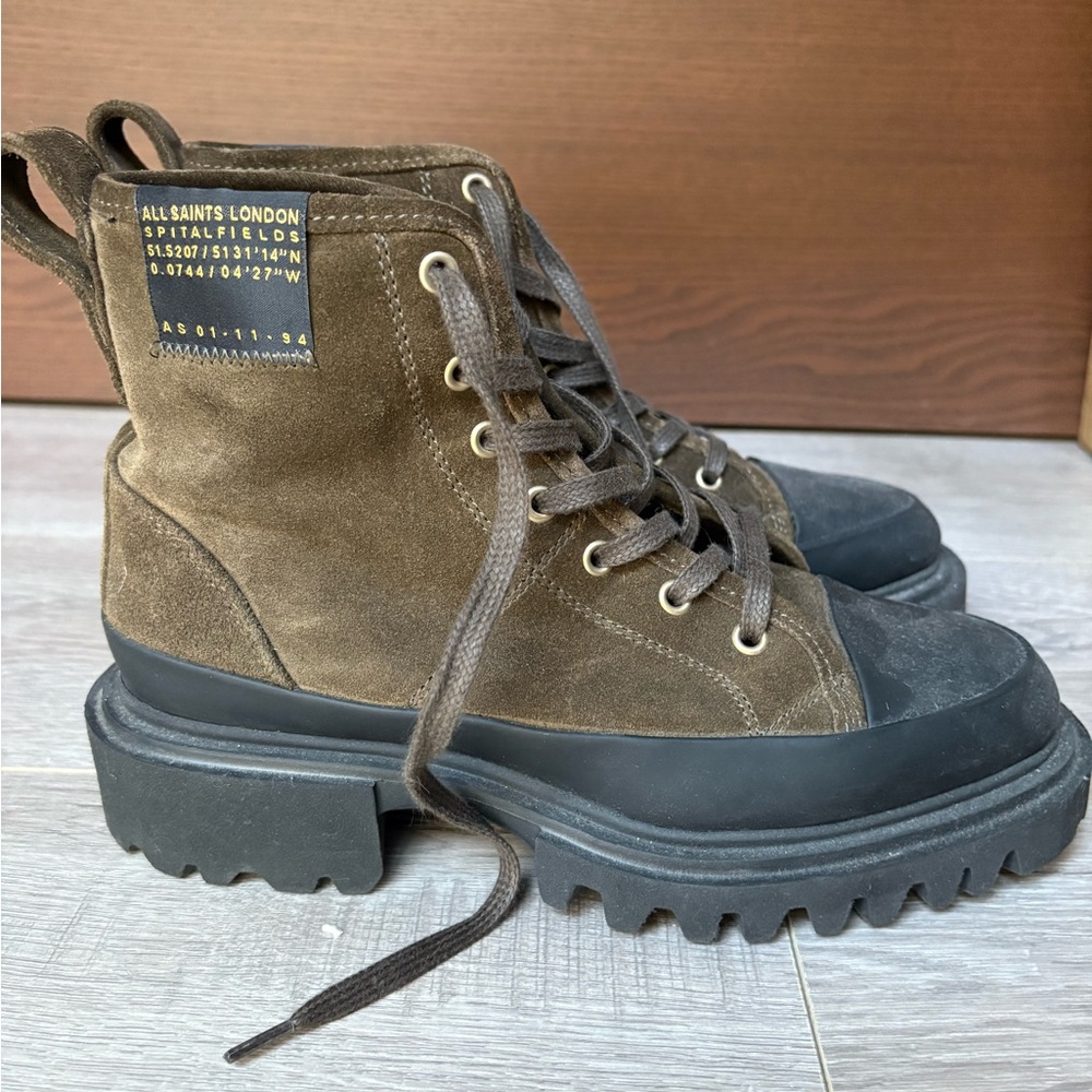 All Saints Brown Lace-Up Boots